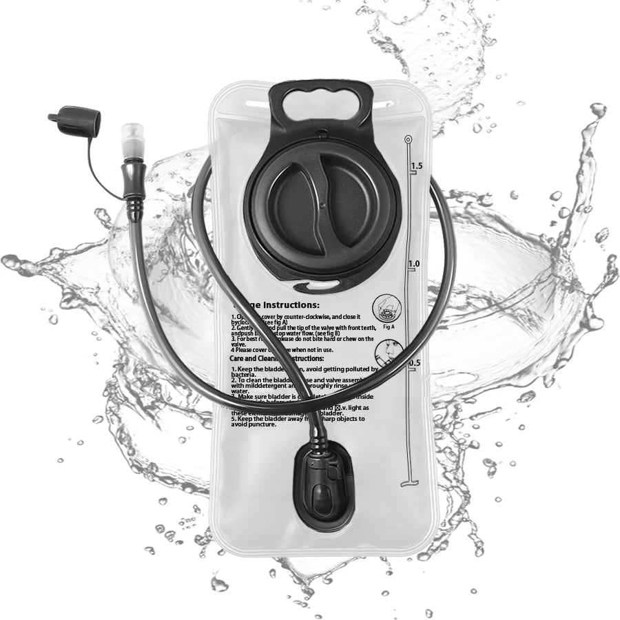 One click quick release water bag 1.5L-3.0L mountain backpack leak proof water bag, suitable for camping and hiking