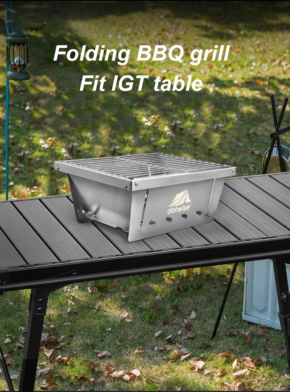 304 Stainless Steel Barbecue Grill Portable Outdoor Stove IGT Table Stove Folding Firewood Stove Barbecue Camping Stove