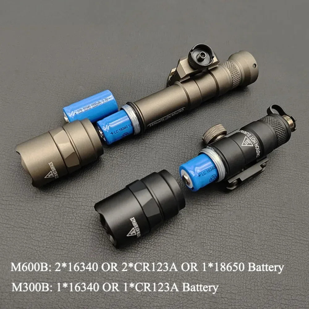 M300B M600B Tactical LED Strobe Flashlight Weapon Gun Light Fit MLOK 20MM Rail Scout Light with Switch for Outdoor Hunting