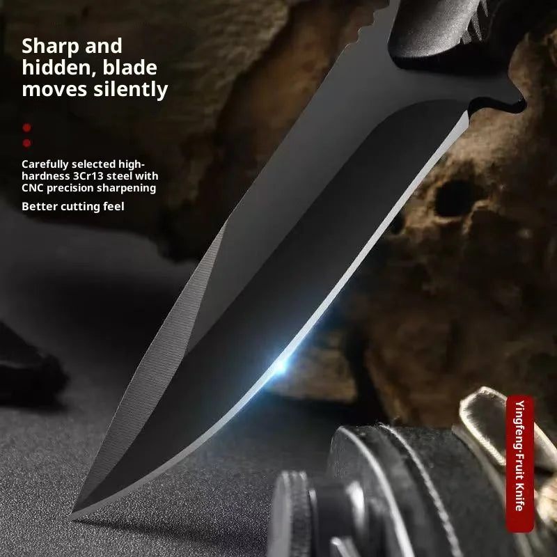 Outdoor Tactical Knife Personal Defense Sharp Diving Utility Knife High Hardness Integrated Dragon Bone Design Survival Tool