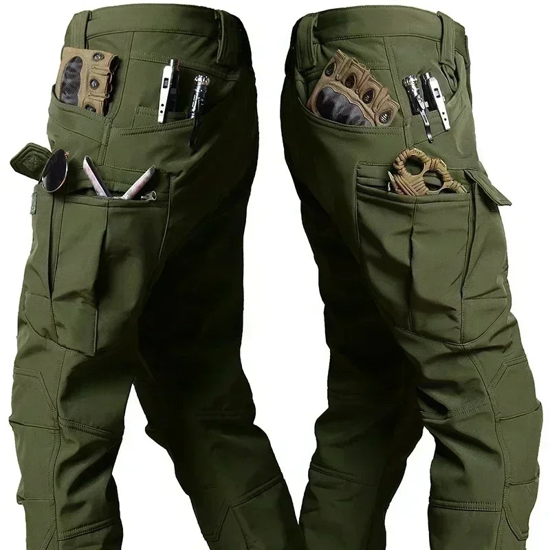 Tactical Waterproof Men Camo Set Soft Shell Fleece Winter Combat Suit Windbreak Warm Multi Pocket Outdoors Training Uniform