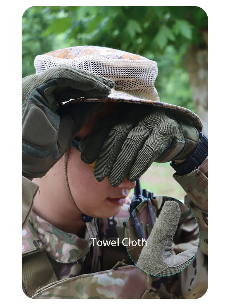 Men Tactical Gloves Touch Screen Cycling Sports Outdoor Motorcycle Riding Bike Running Outdoor Anti Slip Shock Absorption Gloves