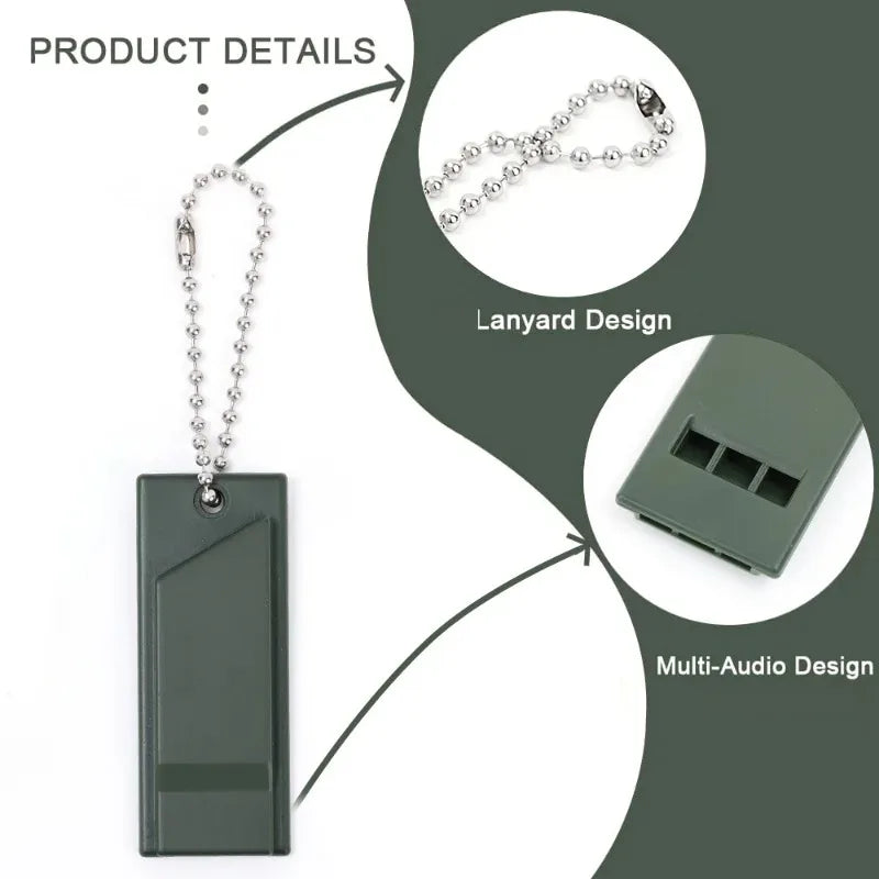 150dB 3-Frequency Survival Whistle - Aluminum Alloy Emergency Keychain for Camping/Hiking, Windproof Hiking Accessories Edc Tool