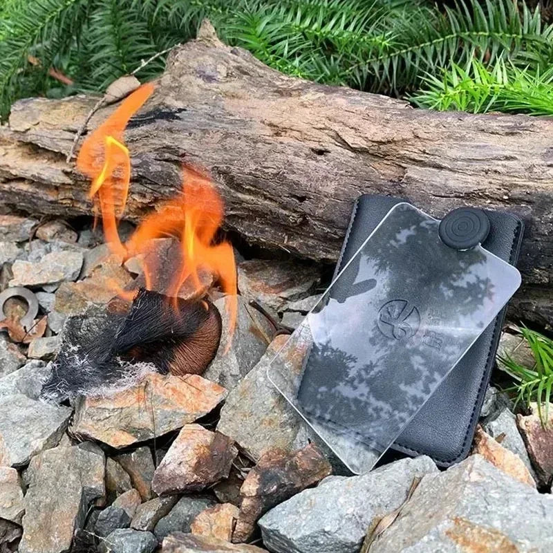 Outdoor Solar Magnifying Glass Card Fire Starter Lgniter Fresnel Solar Concentrator, Picnic Lgnition Tools Survival Multitools