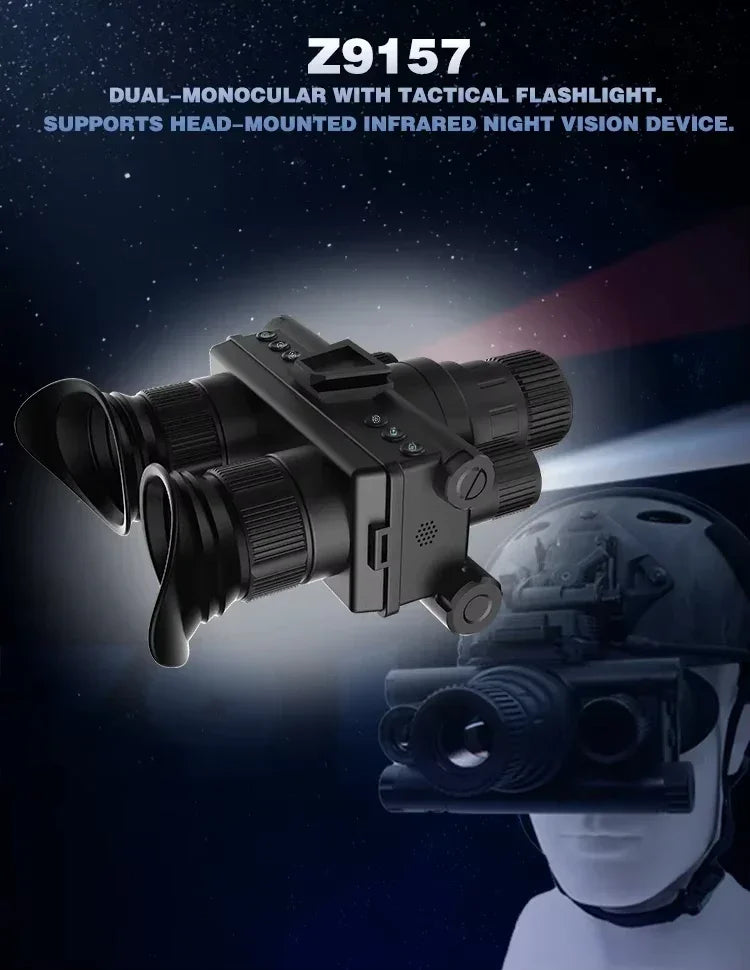 Night Vision Goggles with Head Mounted 4K Infrared Night Vision Binoculars Rechargeable Battery Tactical Z9157 for Hunting