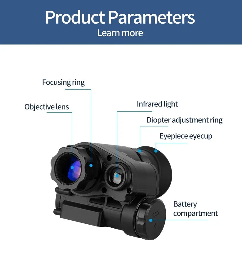 NVG10 FHD Digital Infrared Head Mounted Outdoor Helmet Type Single Tube Monocular Night Vision Goggles Campling Hunting