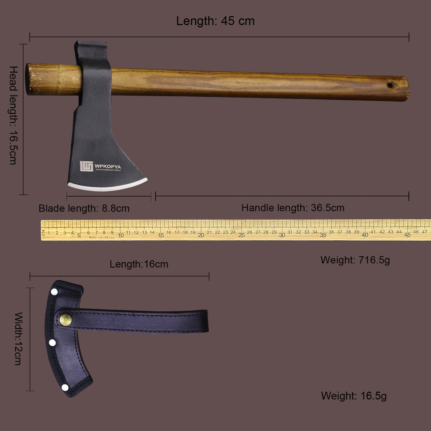 BA-KOR&WPKOPYA manufactures multi-purpose outdoor jungle survival axes, removable high-carbon steel logging axes