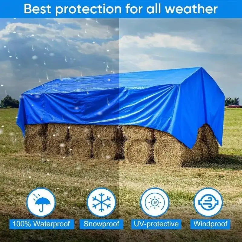 Waterproof Tarp Tarpaulin Awning Durable Rectangle Sun Shade Patio Sunrays Uv Block Rain Cover Camping Outdoor Facility Backyard