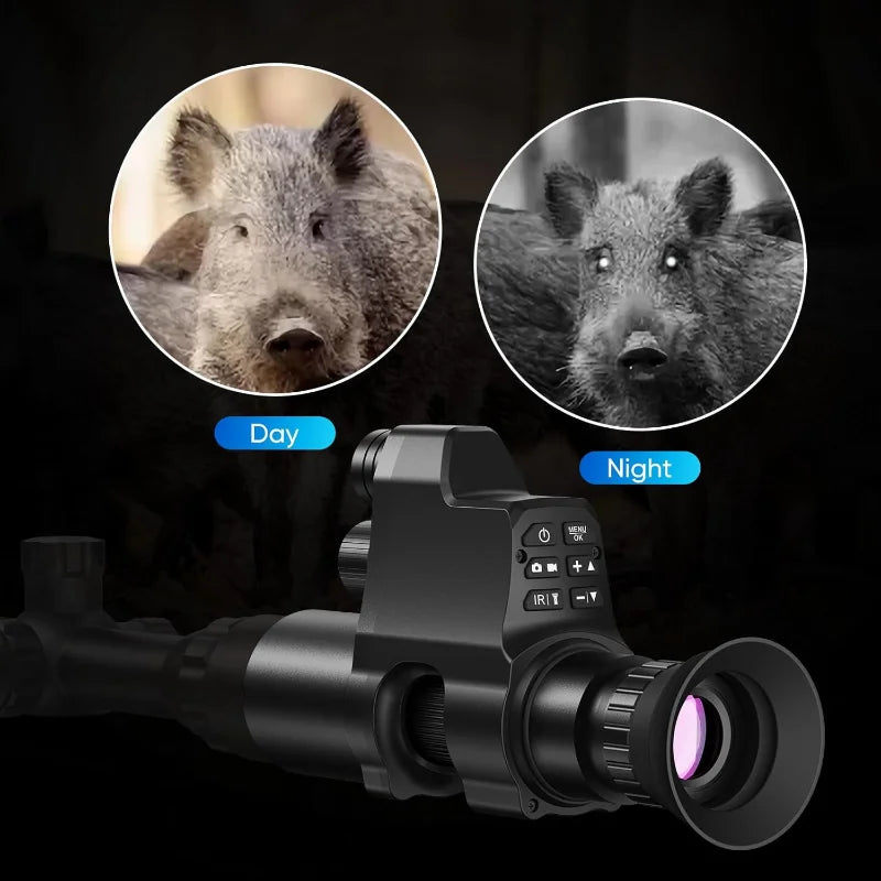1920x1080 OLED Night Vision Scope for Hunting HD Photos Videos Clip on Night Vision Monocular Day Night Observation up to 300M