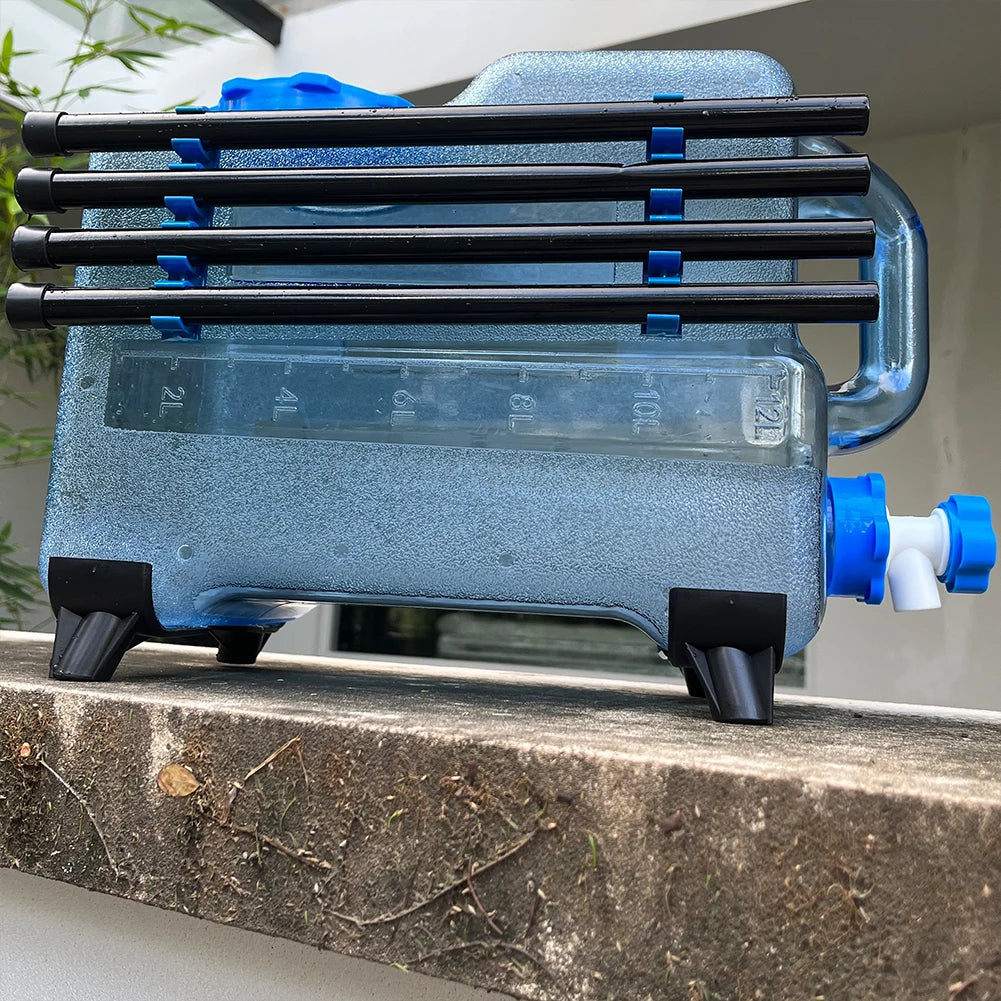 Car Water Bucket 12L Outdoor Camping Water Bin Large Capacity Portable Water Container with Detachable Rack  No Leakage