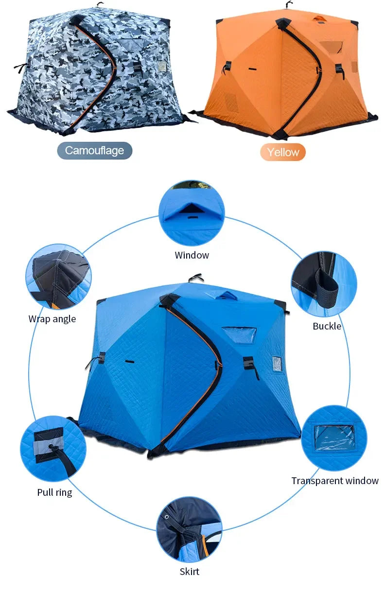 YOUSKY  Tents Outdoor Camping 3-4 Person Oxford Snow Tent Pop Up Travel Tent Ice Fishing Tents