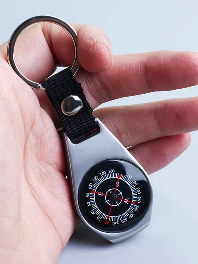 Military Grade Zinc Alloy Compass - Waterproof & Shockproof Keychain for Outdoor Navigation, Hiking, Camping & Driving