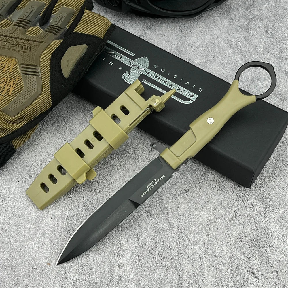 Extrema Ratio Fixed Blade Knife with Sheath 8Cr13Mov Steel Blade Nylon Fiber Handle Outdoor EDC Camping Knife Hunting Knife