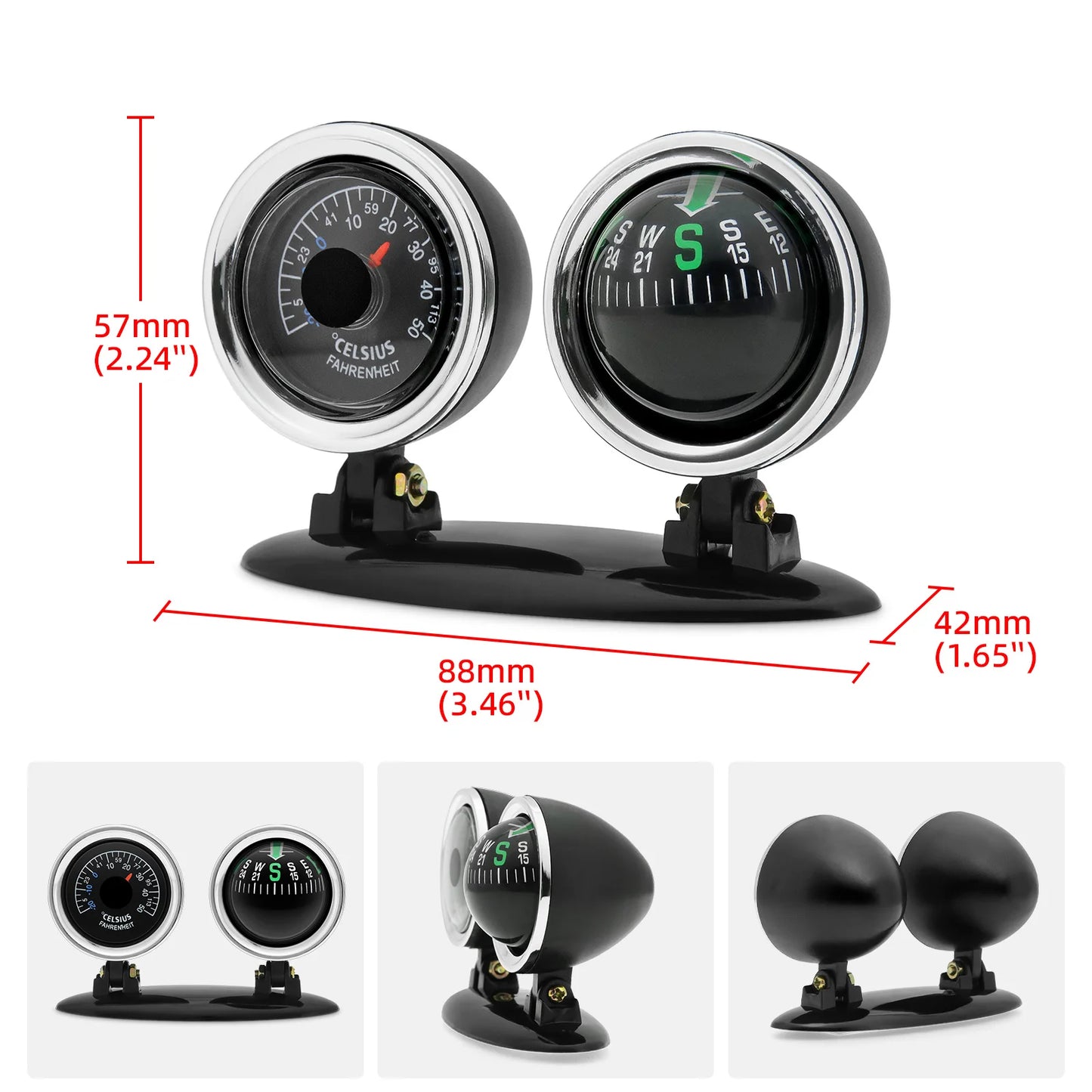 Multifunctional Compass Portable Compact Navigation Device Universal Outdoor High Precision Compass For Car Boat Moto Bicycle