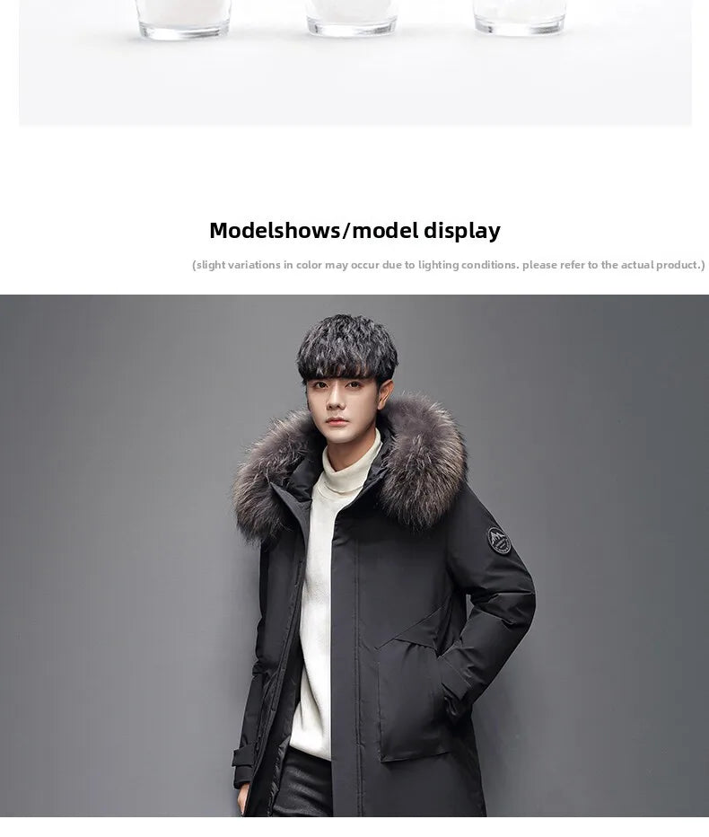Outdoor Hiking Camping in Winter Windproof Warm Casual Fur Collar Feather Jacket Comfortable Versatile Warm Down Jacket