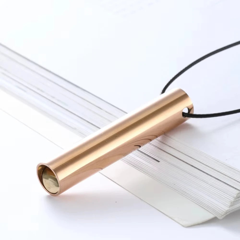 528 Hz Mindfulness Adjustable Breath Pendant Necklace Stainless Steel Meditation Stress Relief Frequency Blowing Whistle Jewelry