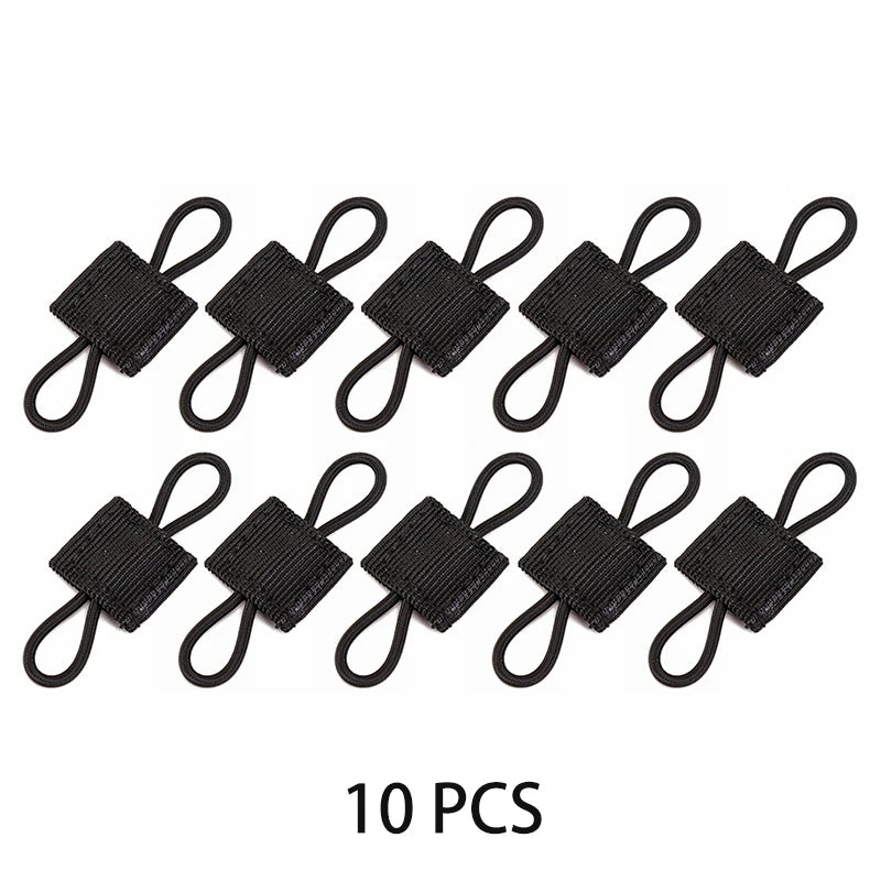 10pcs MOLLE Elastic Nylon Webbing Ribbon Buckle Outdoor Hiking Hunting Backpack Vest PTT Antenna Stick Pipe Binding Retainer