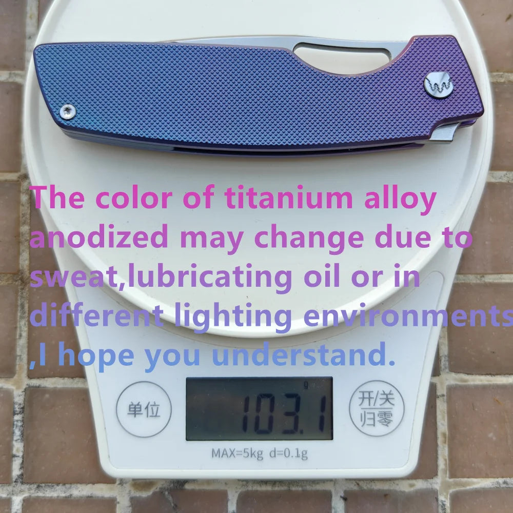 JUFULE New Cedar Step Milled Blade Folding Knife Titanium Handle Ceramic Bearings 154CM Pocket Hunting Outdoor EDC Camping Tool