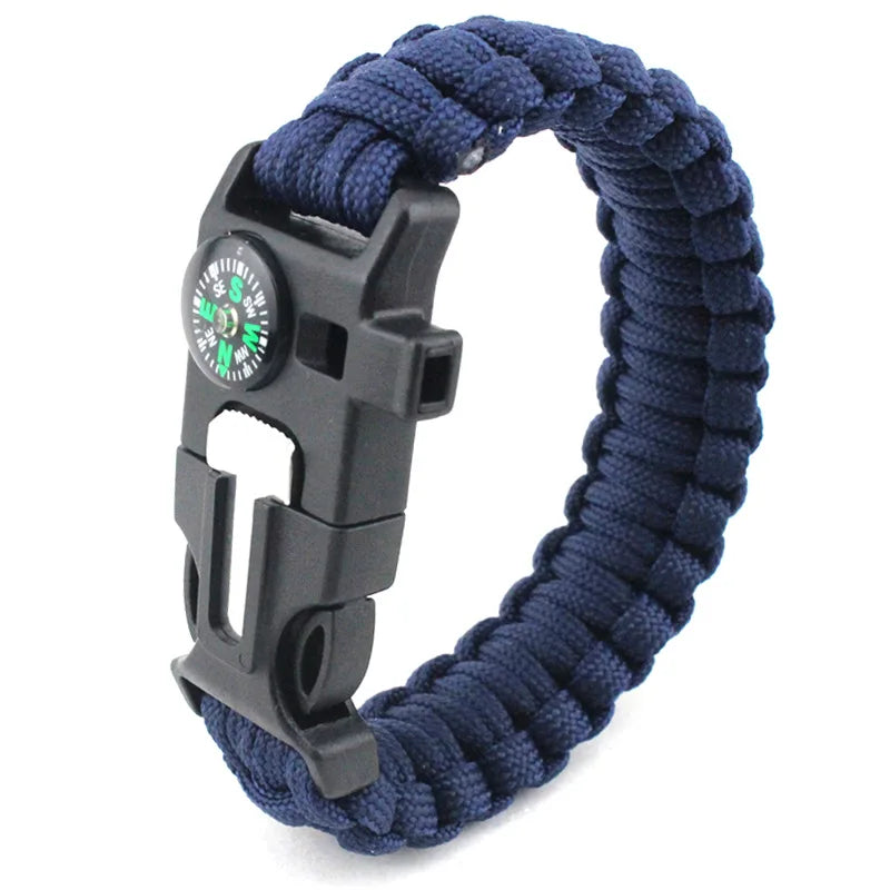 Fashion Men Outdoor Survival Umbrella Rope SOS Bracelet Camping Adventure Emergency Rescue Compass Sport Whistle Bracelets