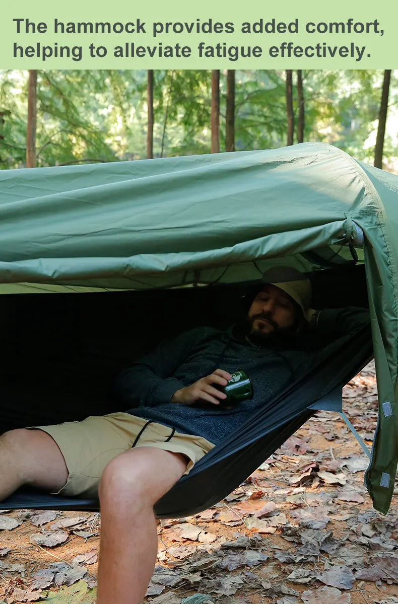 Camping Hammock Tent with Mosquito Net and RainFly，3 in 1 Waterproof Lightweight Sleeping Hammock , Travel Outdoor with Hiking