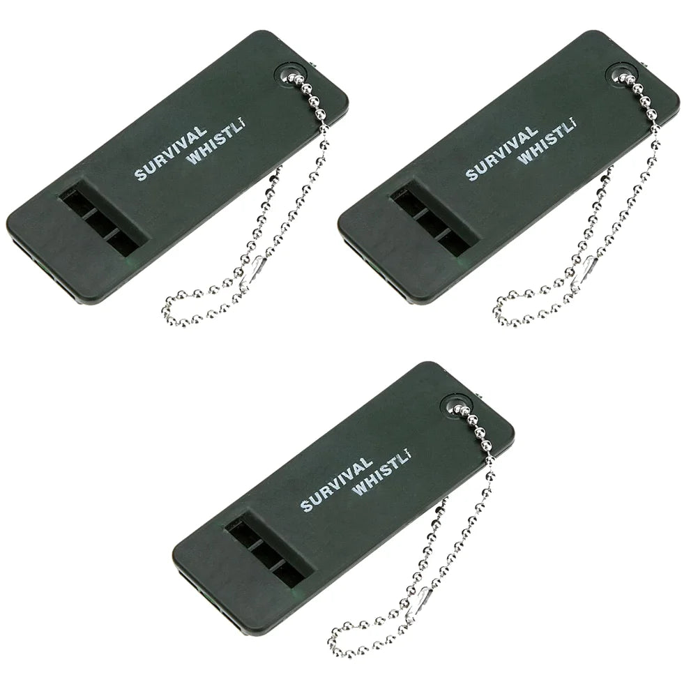 3PCS High Decibel Emergency Survival Whistle 3-Frequency Whistle Portable Keychain Camping Hiking Survival Whistle Outdoor Tools