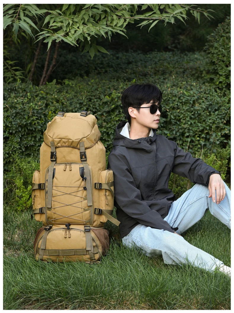 Tactical Climbing Backpack Large Capacity Travel Bag Outdoor Shoulder Camping Hiking Rucksack Men Women Mountaineering Backpack