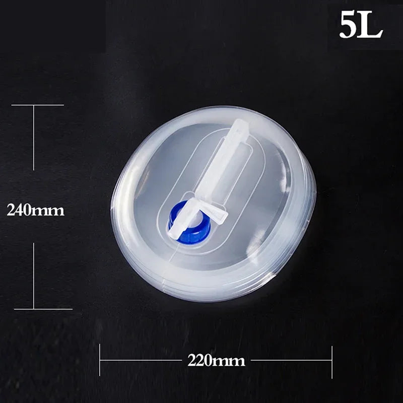 5L-15L Outdoor Collapsible Water Bag Camping Foldable Water Containers Drinking Multifunction Telescopic Storage Water Bottle