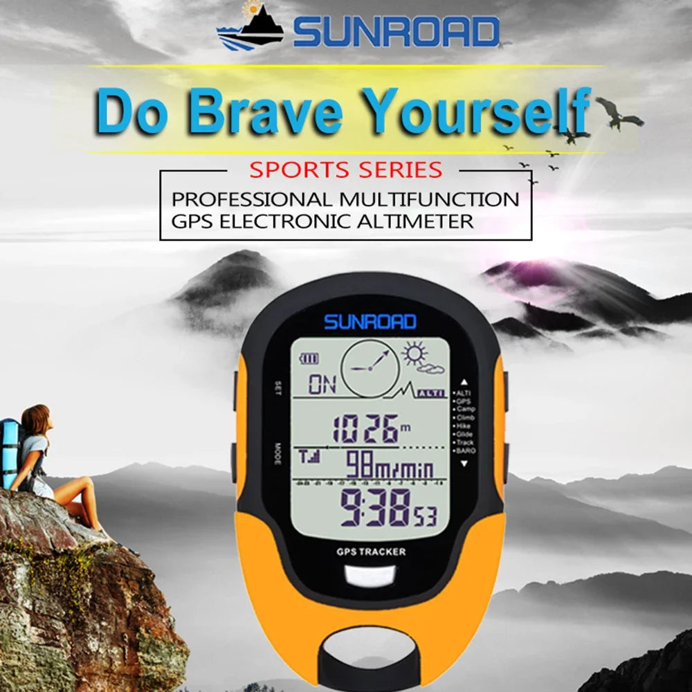 Handheld GPS Navigation Receiver Portable Digital Altimeter Barometer Compass Locator  For Outdoor Camping Hiking Fishing Climb