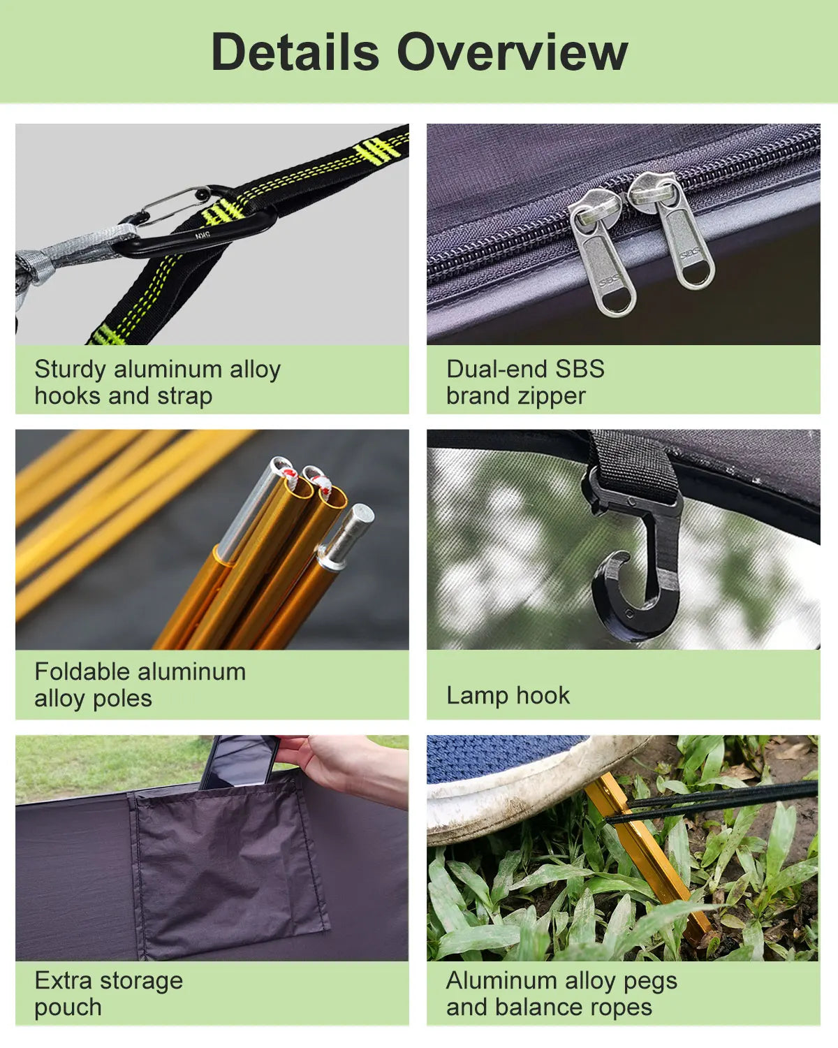 Camping Hammock Tent with Mosquito Net and RainFly，3 in 1 Waterproof Lightweight Sleeping Hammock , Travel Outdoor with Hiking