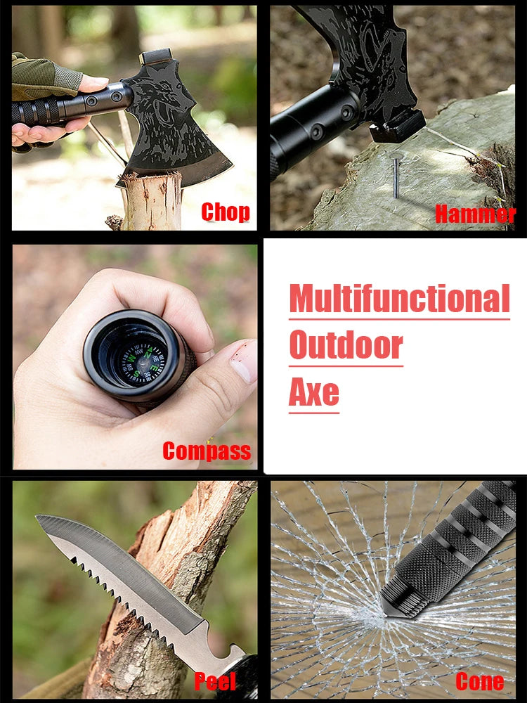 Foldable Tactical Axe Tomahawk Army Outdoor Hunting Camping Survival Machete Axes Portable Tomahawk Camping Hatchet Tool Kit
