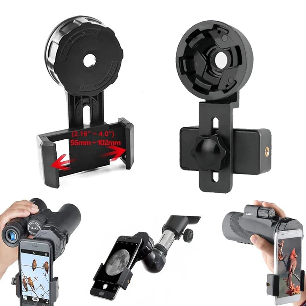 Telescope Phone Photo Adapter Universal Quick Aligned Cell Phone Digiscoping Adaptor Mount Compatible with Binoculars Monocular