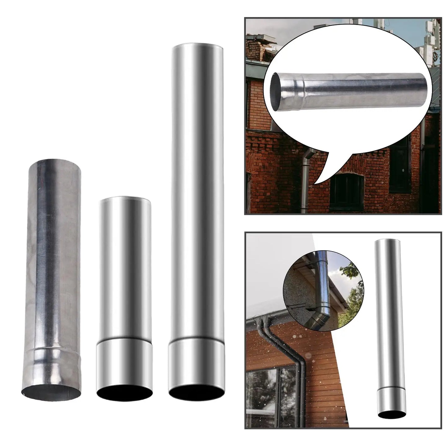 Straight Flue Extension Tube Chimney Pipe Fireplace Stove Pipe for Camping Hiking Burner Wood Log Burning Stove Winter Heater