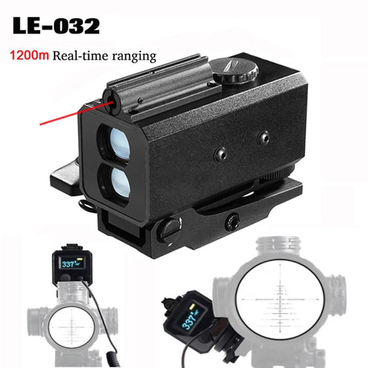 LE-032 Range Finder 1200M IP65 Waterproof Outdoor Realtime Tactical Mini Laser Rangefinder Hunting Scope Mountable For Aim Sight