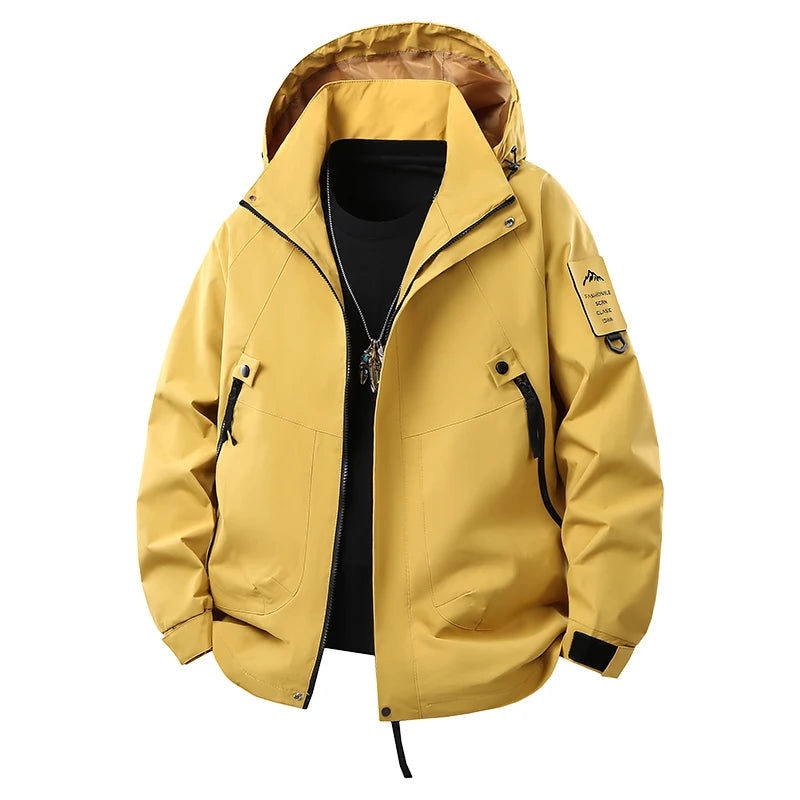 Unisex Hiking Jacket Men Outdoor Waterproof Climbing Fishing Hooded Jacket Autumn Spring Women Windproof Detachable Camping Coat