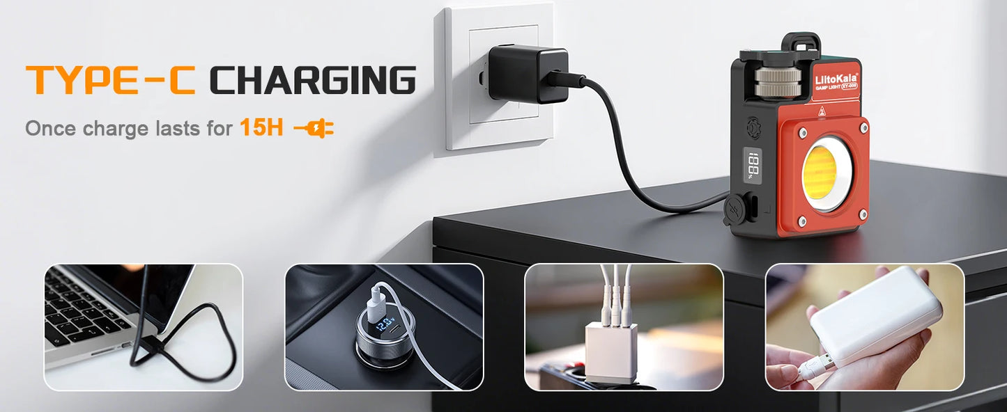 LiitoKala new keychain light 120-3500LM rechargeable flashlight multifunctional portable 3000mAh battery work light