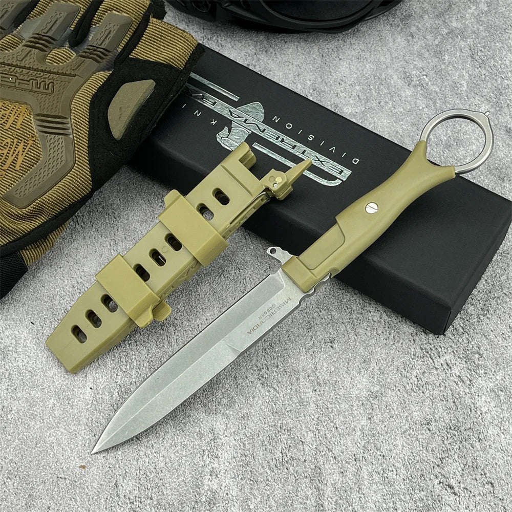Extrema Ratio Fixed Blade Knife with Sheath 8Cr13Mov Steel Blade Nylon Fiber Handle Outdoor EDC Camping Knife Hunting Knife