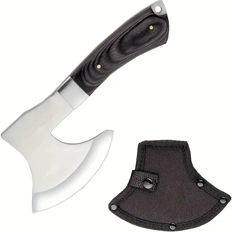 420J2 Steel Forged Camping Axe | Fireproof Axe Body + Non-slip Sandalwood Handle Multi-functional Demolition Axe Outdoor