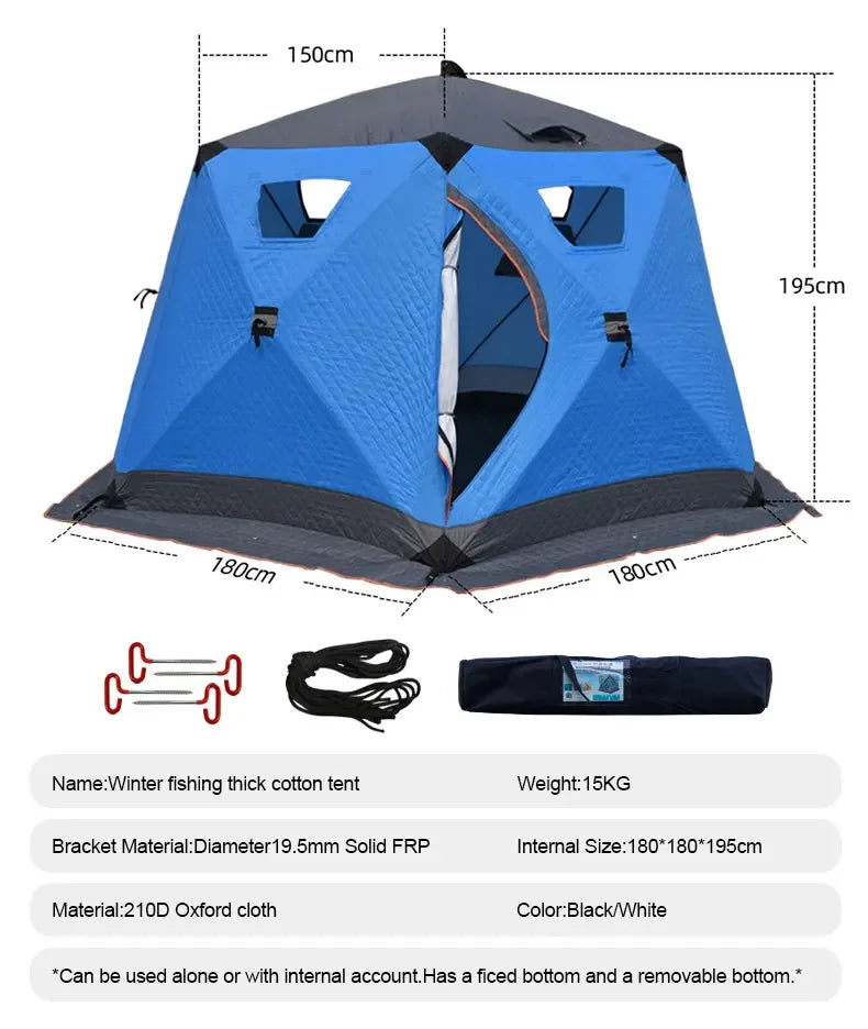 YOUSKY  Tents Outdoor Camping 3-4 Person Oxford Snow Tent Pop Up Travel Tent Ice Fishing Tents