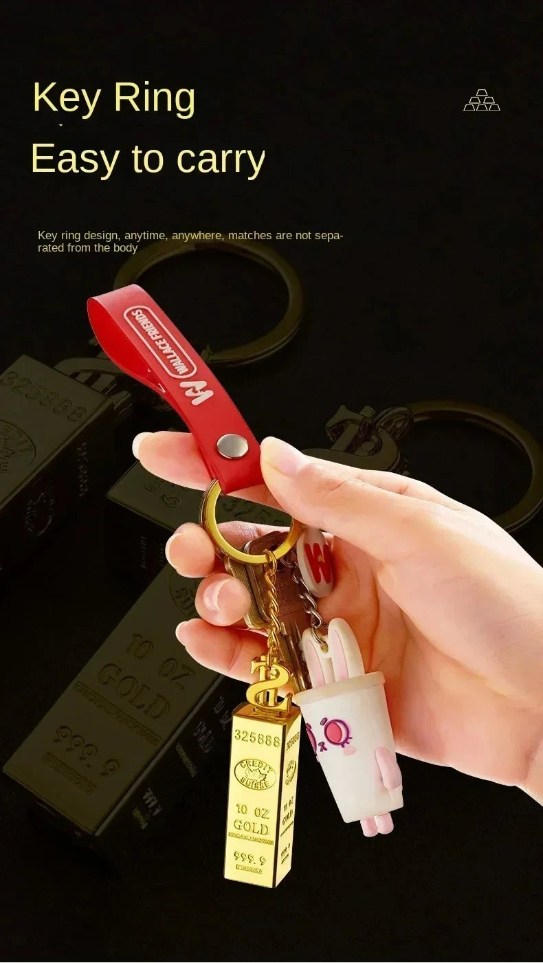 Match Lighter Creative Keychain Pendant Style Metal Waterproof Essential Outdoor Survival Igniter  Gadgets for Men