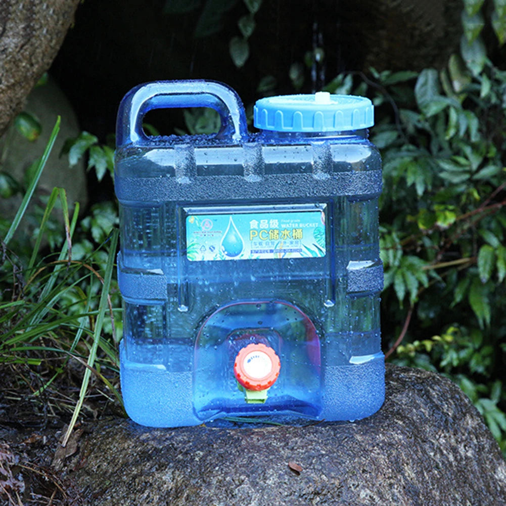Camping Water Container Portable Car Driving Water Tank Large Capacity Outdoor Water Bucket with Faucet Picnic Accessories