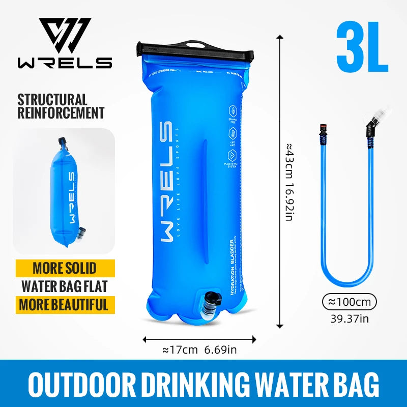WRELS Sports Water Bladder Hydration Pack Storage Bag BPA Free Portable Food Grade Outdoor Drinking Camping Water Bag
