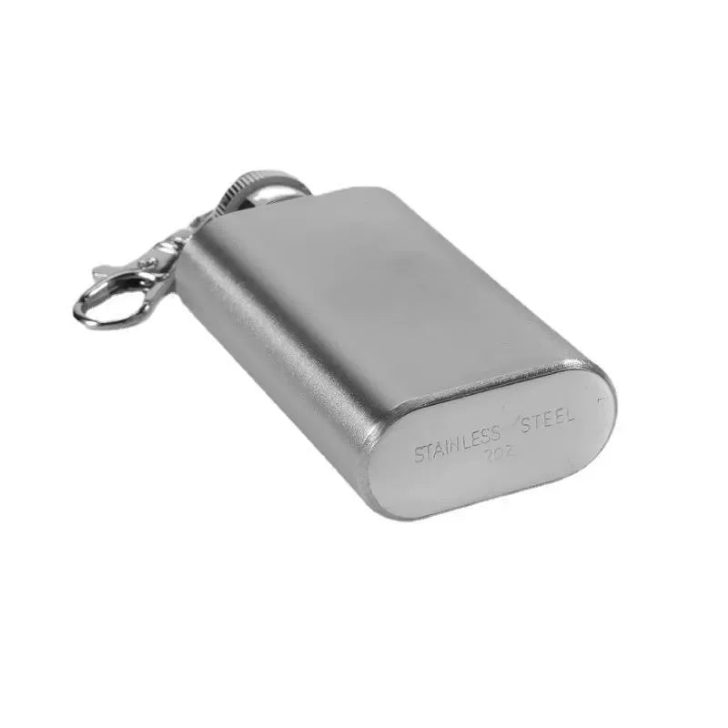 1 oz 2 oz Whiskey Mini Bottle Key Chain Stainless Steel liquor Flask Screw Cap Portable Outdoor Travel Camping Wine Set