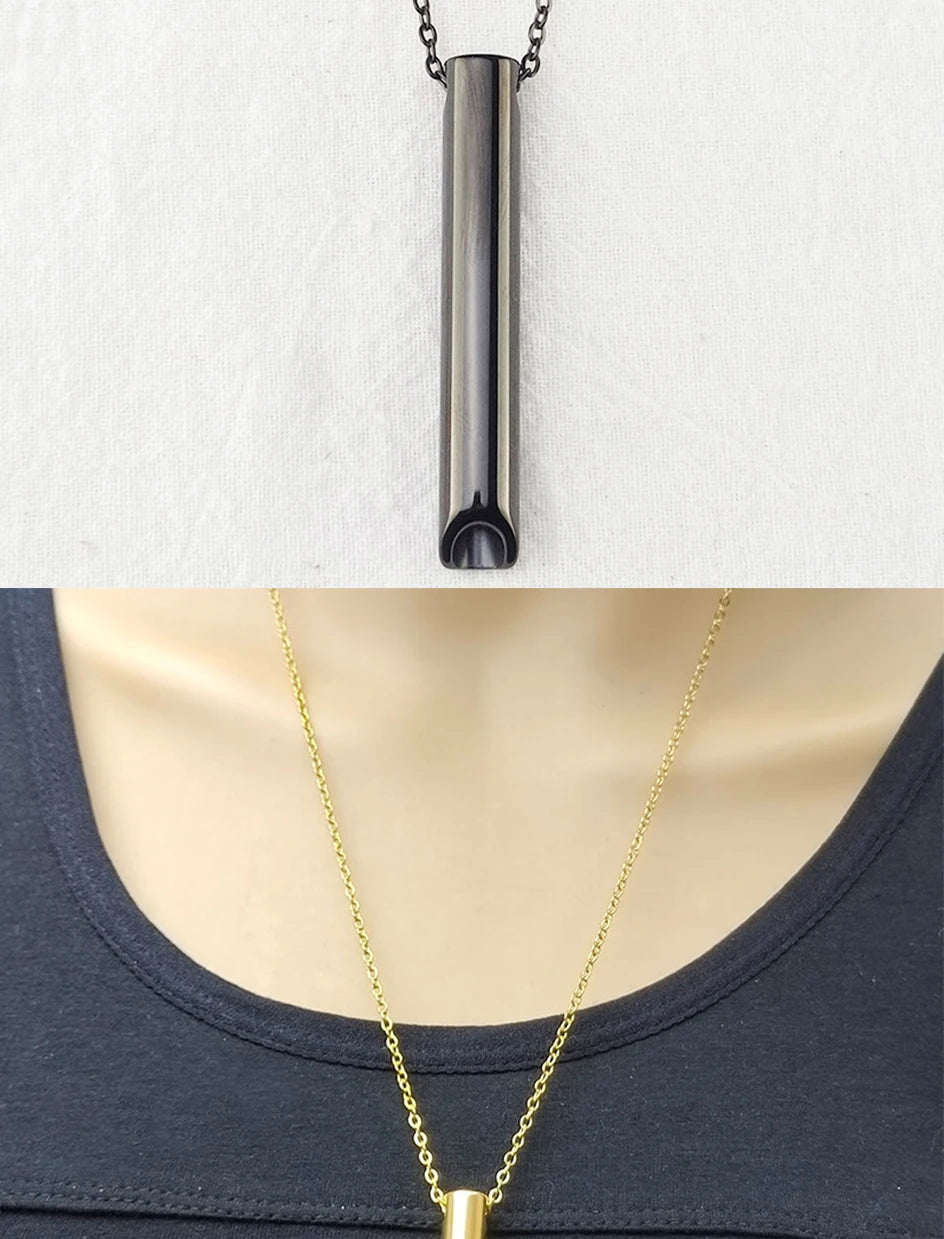 528Hz Stainless Steel Meditation Whistle Necklace | Yoga Breathing Tool & Anxiety Relief | Chakra Balancing Spiritual Jewelry