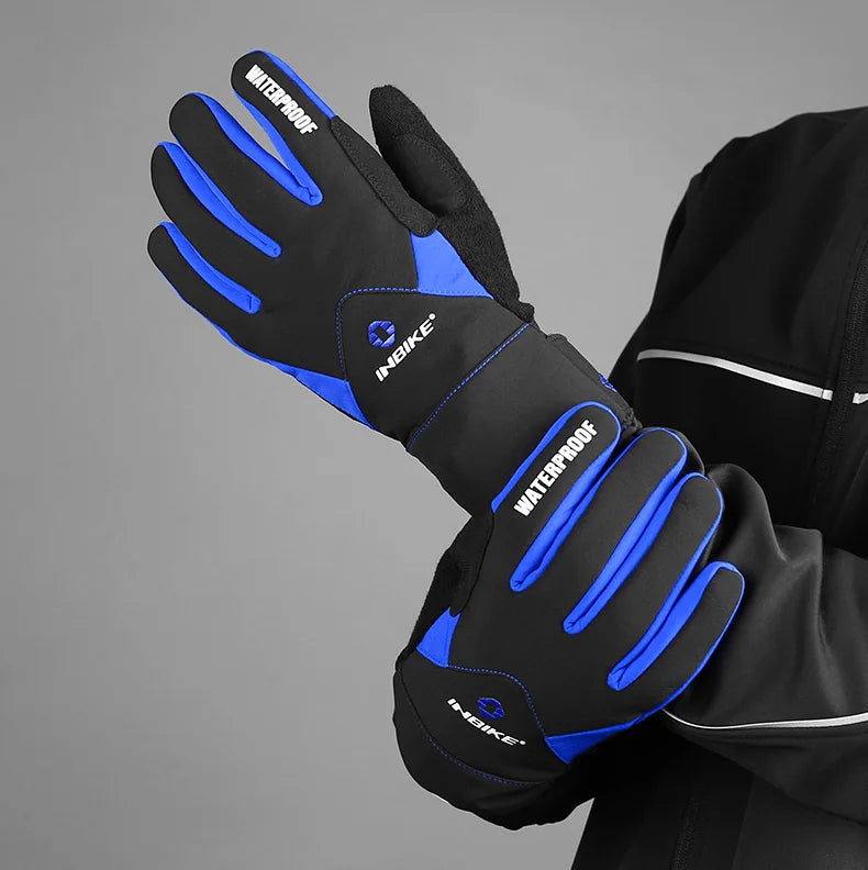 INBIKE Winter Cycling Gloves for Men Women Warm Fleece Biking Glove for Riding Bicycle Gloves Waterproof Touchscreen Accessories