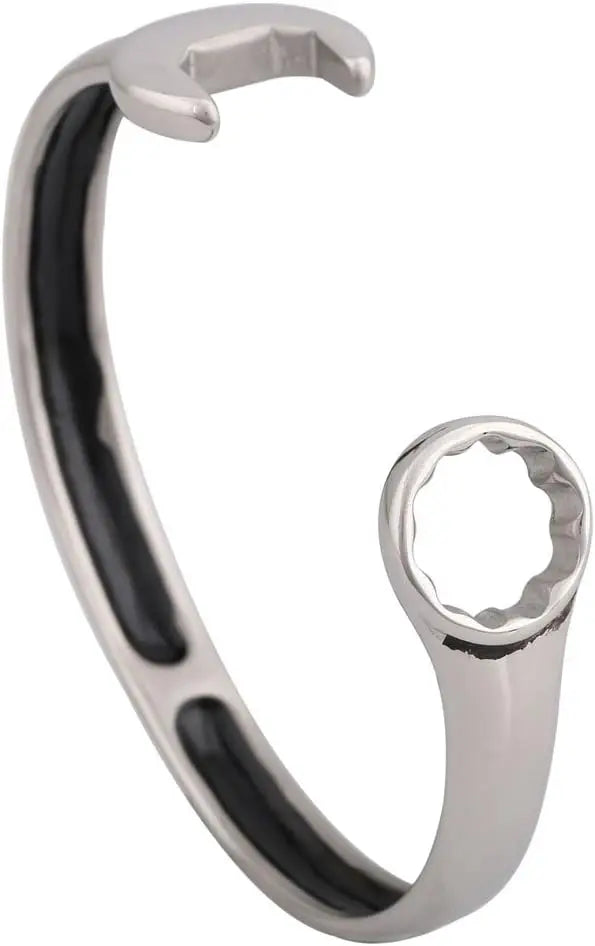 Unisex 316L Stainless Steel Biker Mechanic Wrench Tool Open Biker Bracelet Bangle