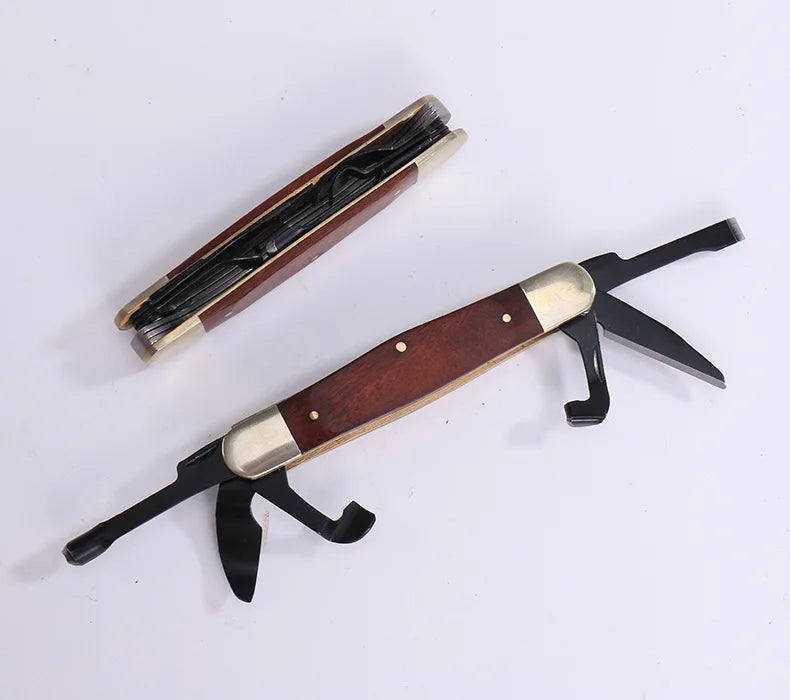 6 in 1 Multi-purpose Portable Folding Pocket Cutter Wood & SK5 Steel Portable Gift Cutting Tool For Camping Home Furnishing