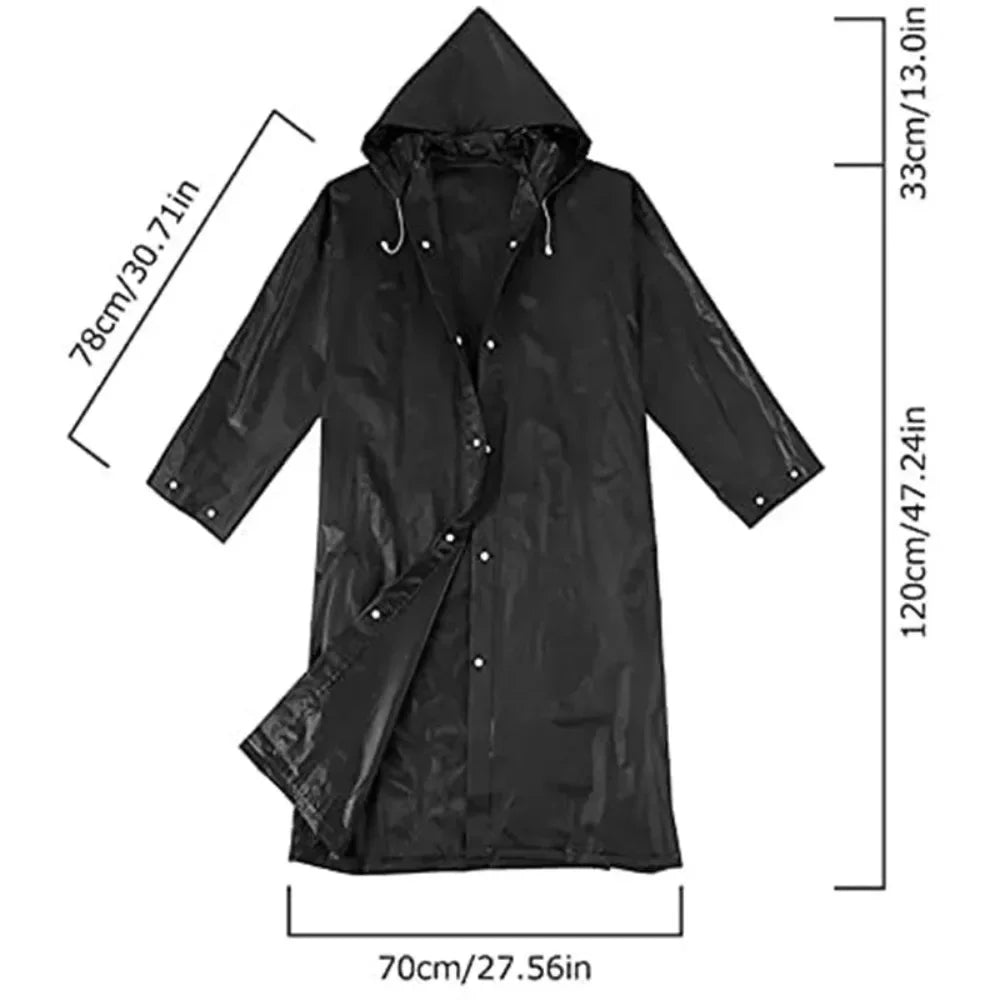 Raincoat Waterproof EVA Adults Thicken Hooded Raincoat Women Men Camping Outdoors Rainwear Rain Clothes Covers