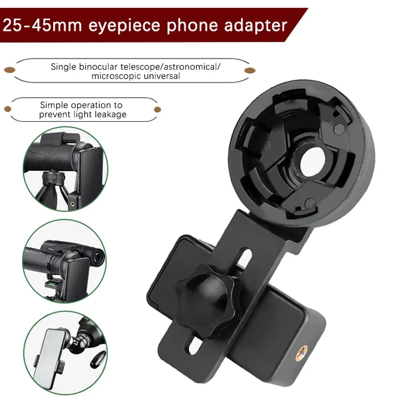 Telescope Phone Photo Adapter Universal Quick Aligned Cell Phone Digiscoping Adaptor Mount Compatible with Binoculars Monocular
