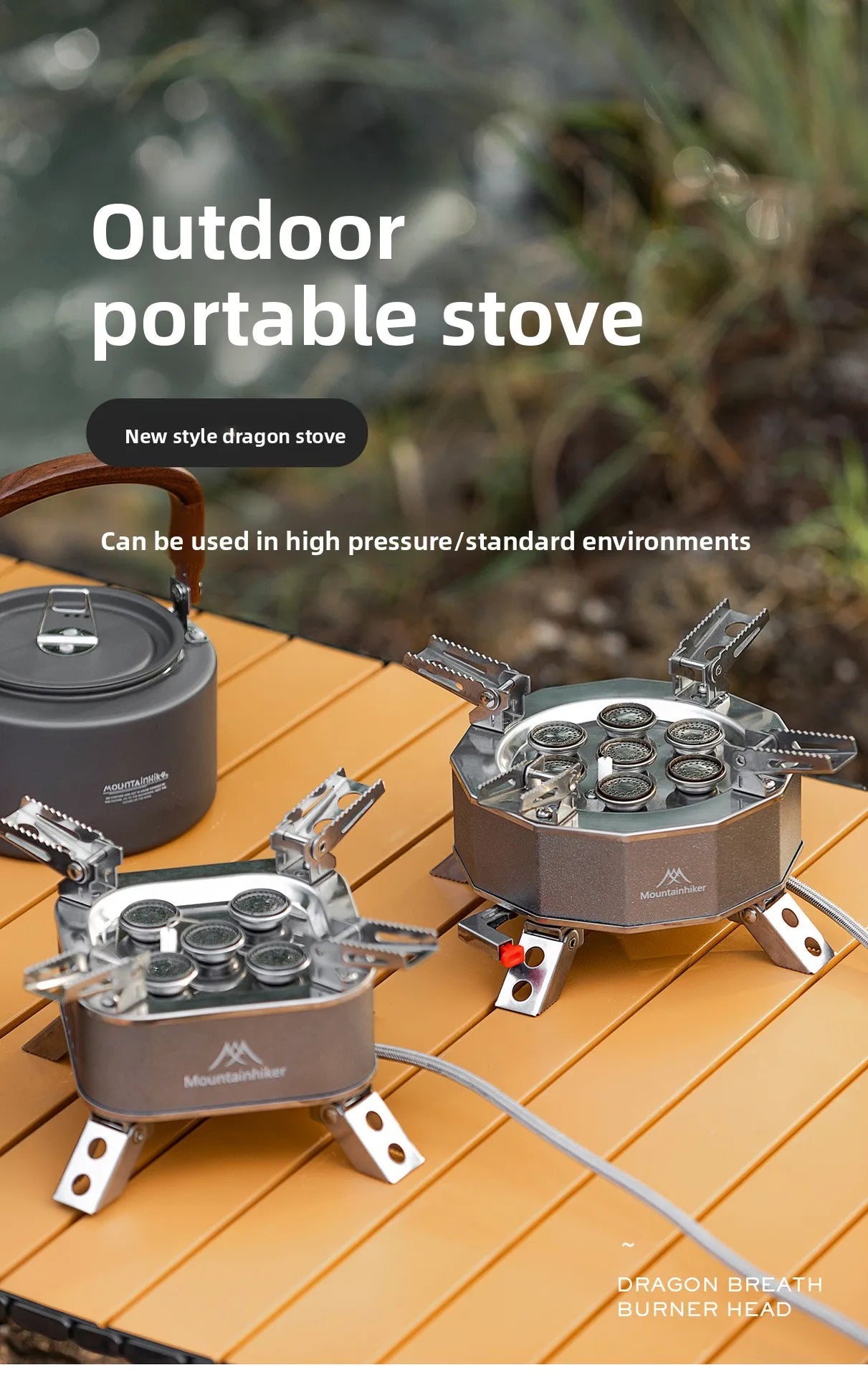 Mountainhiker Burner 15800W 19800W Gas Stove Cookware Portable Furnace Picnic Barbecue Supplies Outdoor Camping Hiking Tourist