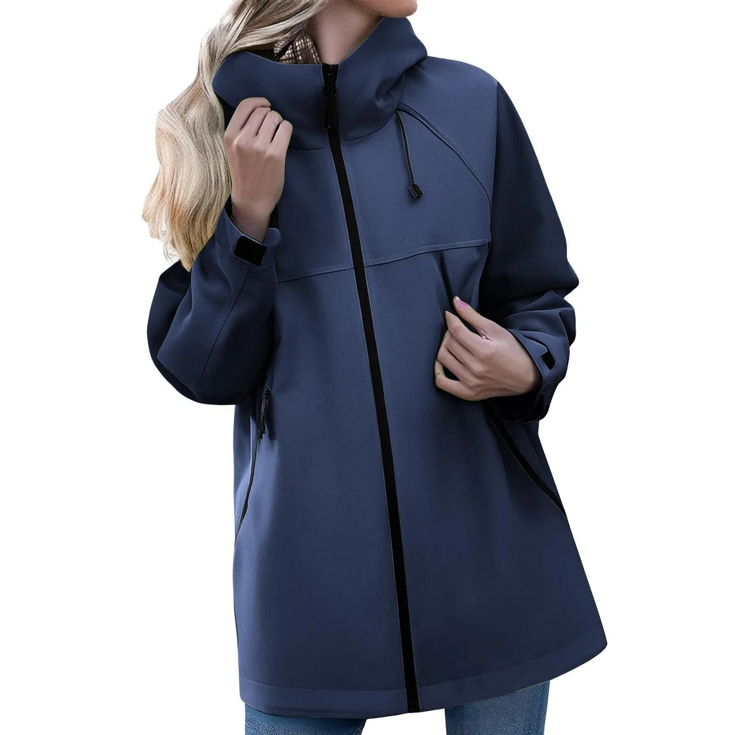 Women's Outdoor Jacket Casual Zipper Hooded Jacket Breathable Windproof Waterproof and Stain-resistant Mountaineering Clothing